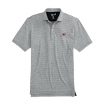 johnnie-O 01. MENS APPAREL - MENS SS SHIRTS - MENS SS POLO Men's UGA Clipper Striped Jersey Performance Polo BLACK