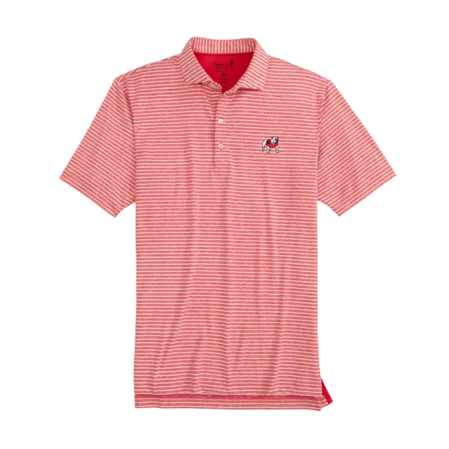 johnnie-O 01. MENS APPAREL - MENS SS SHIRTS - MENS SS POLO Men's UGA Clipper Striped Jersey Performance Polo RED 1