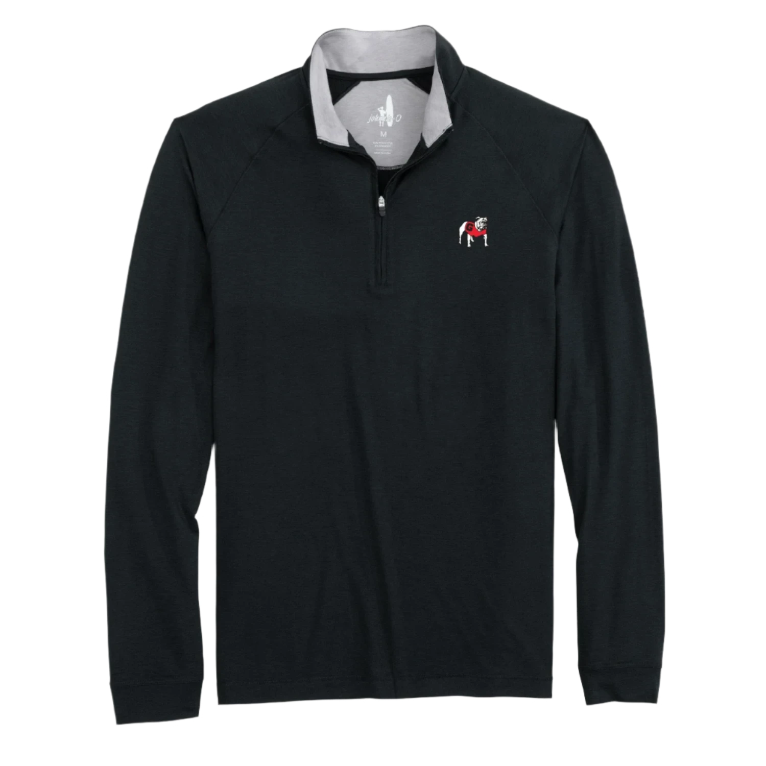 johnnie-O 01. MENS APPAREL - MENS LS SHIRTS - MENS LS CASUAL Men's UGA Freeborne Performance 1/4 Zip Pullover BLACK