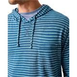 johnnie-O 01. MENS APPAREL - MENS LS SHIRTS - MENS LS HOODY Men's Zeus Striped Cotton Hoodie INDIGO