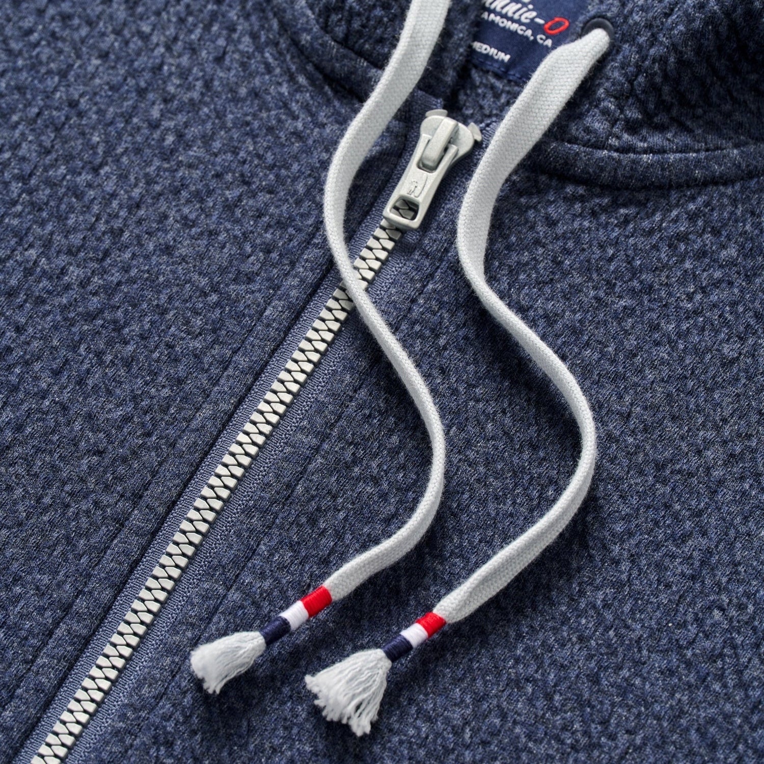 johnnie-O 01. MENS APPAREL - MENS LS SHIRTS - MENS LS HOODY Men's Zoeller Ripple Knit Half-Zip Hoodie INDIGO