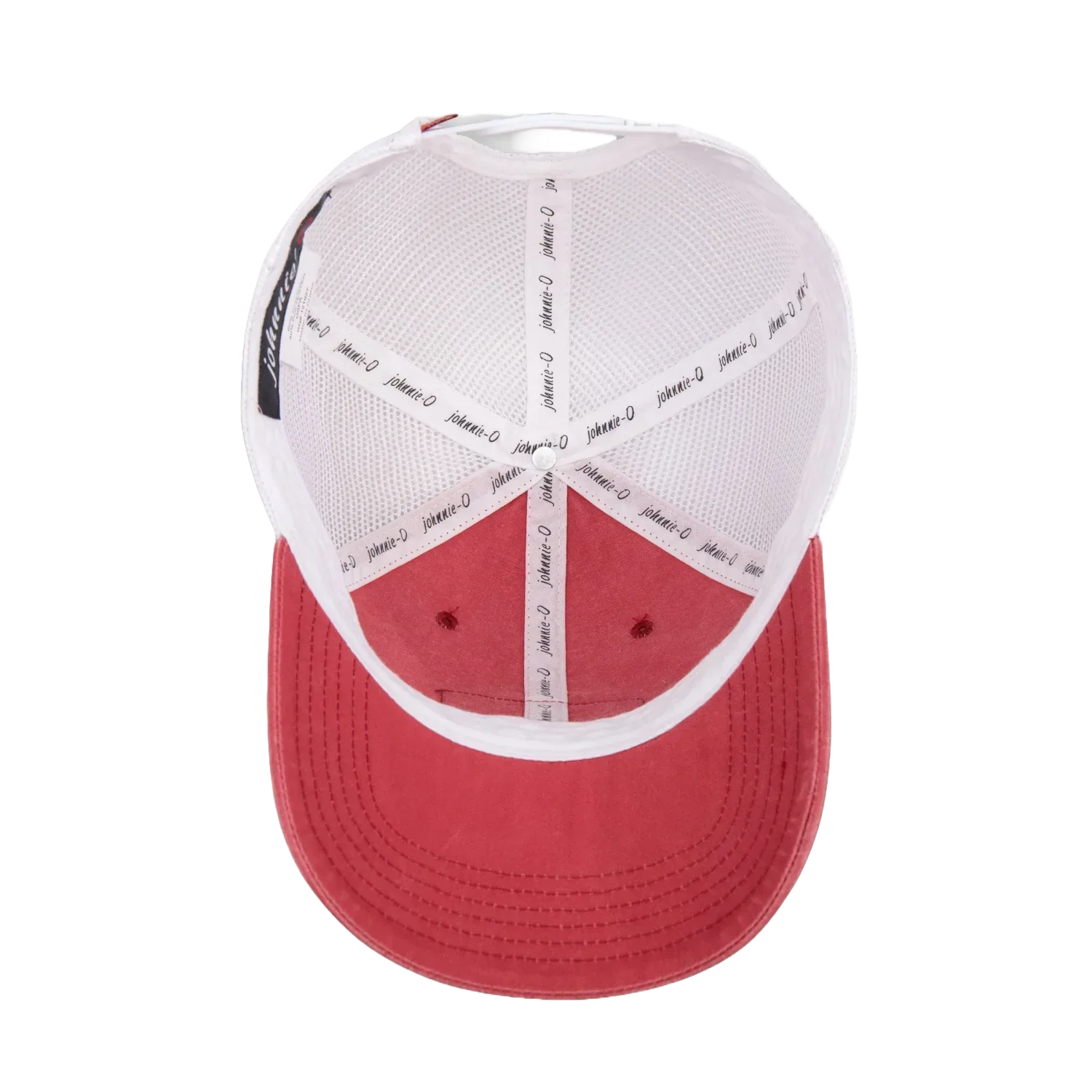 johnnie-O HATS - HATS BILLED - HATS BILLED Washed Deck Trucker Hat MALIBU RED OS
