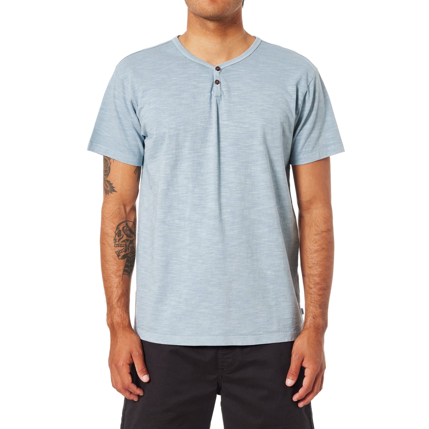 Katin 01. MENS APPAREL - MENS SS SHIRTS - MENS SS CASUAL Men's Folk Henley ABPD AIRFORCE BLUE PIGMENT DYE