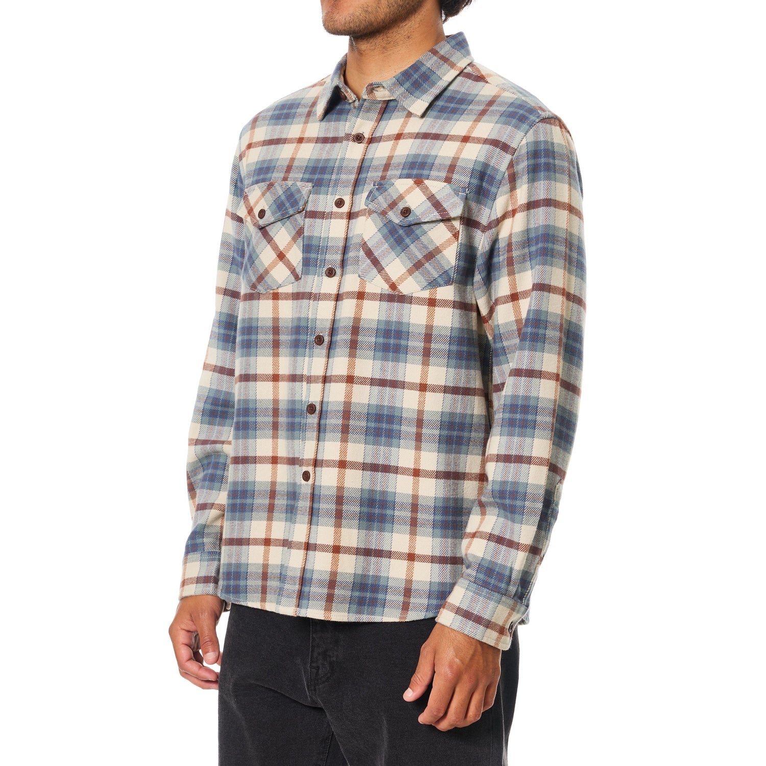 Katin 01. MENS APPAREL - MENS LS SHIRTS - MENS LS BUTTON UP Men's Sierra Flannel DUBL DUSTY BLUE