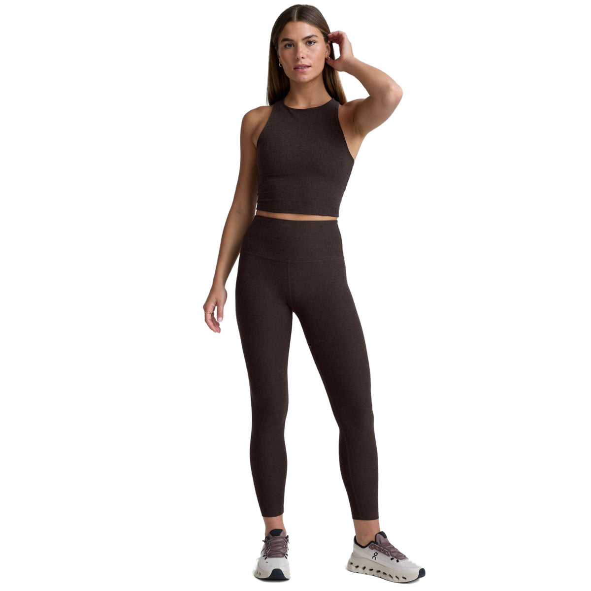 Women’s Spacedye Caught in the Midi High Waisted Legging - 007J2-0021 DARK CHOCOLATE HEATHER