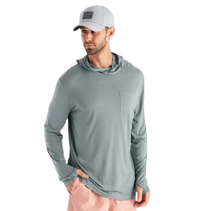 Free Fly Apparel 01. MENS APPAREL - MENS LS SHIRTS - MENS LS HOODY Men's Bamboo Lightweight Hoody SLATE