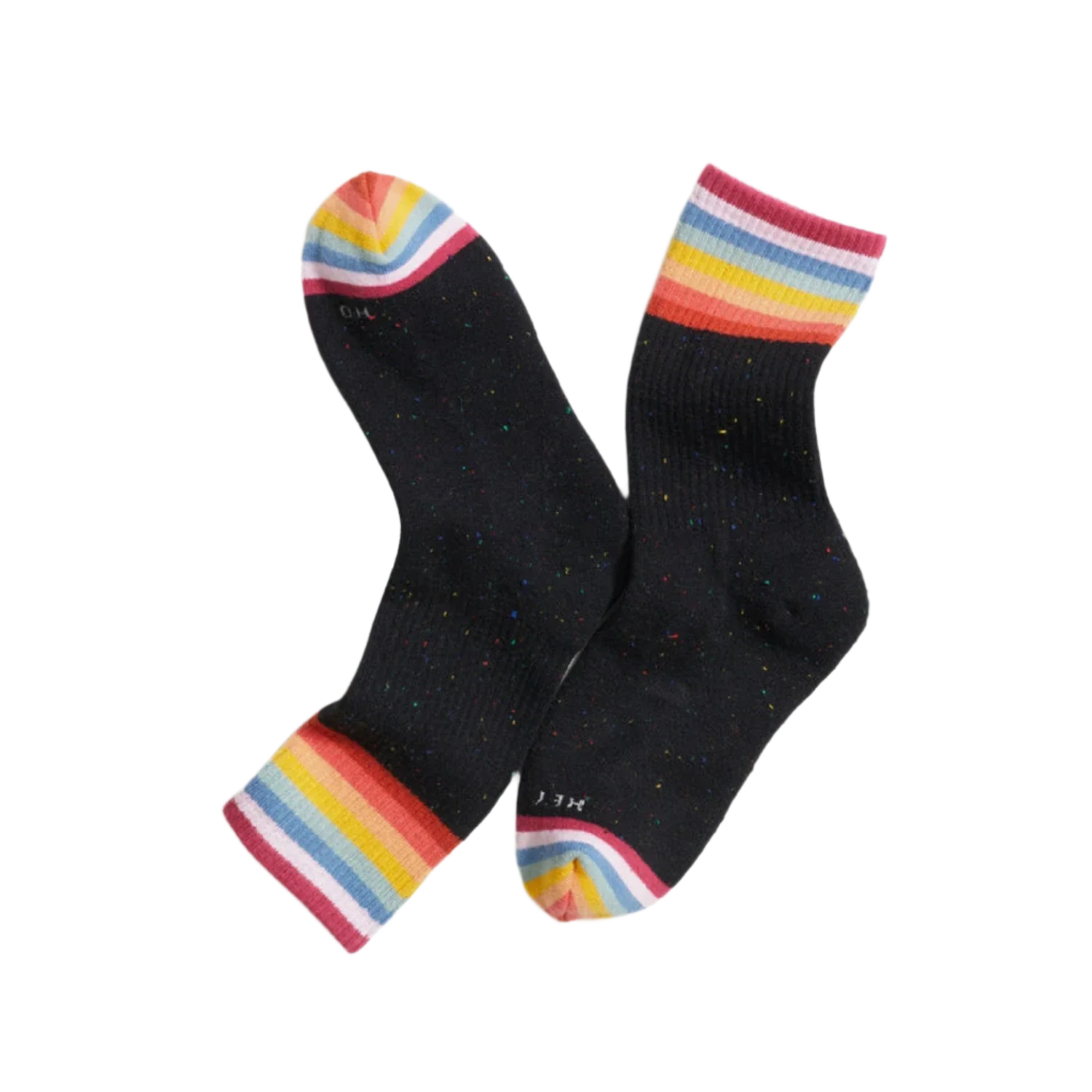 Marine Layer 06. SOCKS - WOMENS SOCKS - WOMENS SOCKS GIFT Women's Boot Sock BLACK RAINBOW