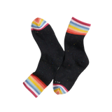 Marine Layer 06. SOCKS - WOMENS SOCKS - WOMENS SOCKS GIFT Women's Boot Sock BLACK RAINBOW