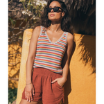 Marine Layer 02. WOMENS APPAREL - WOMENS SS SHIRTS - WOMENS TANK CASUAL Women's Finley Sweater Tank BRIGHT STRIPE