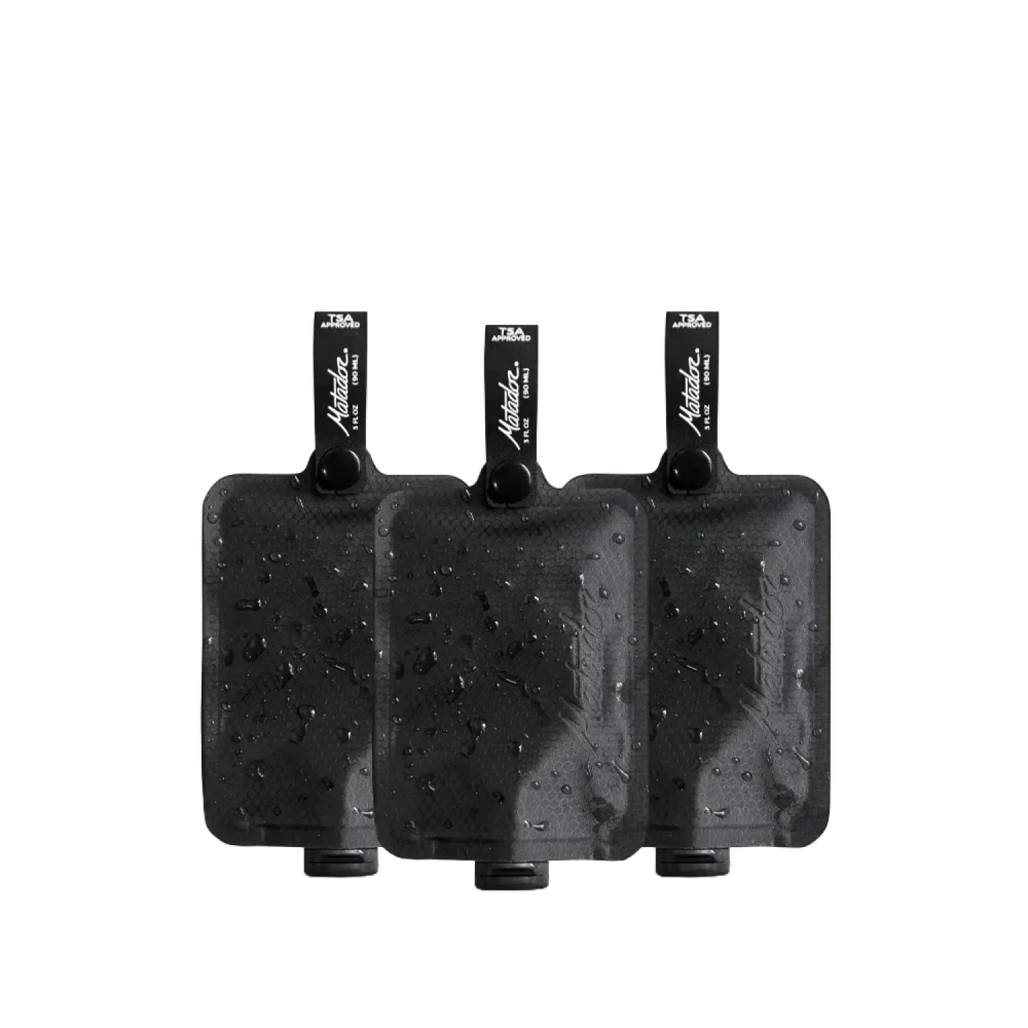 Matador HARDGOODS - CAMP|HIKE|TRAVEL - STUFF SACKS|DRY BAGS FlatPak™ Toiletry Bottle 3-Pack CHARCOAL