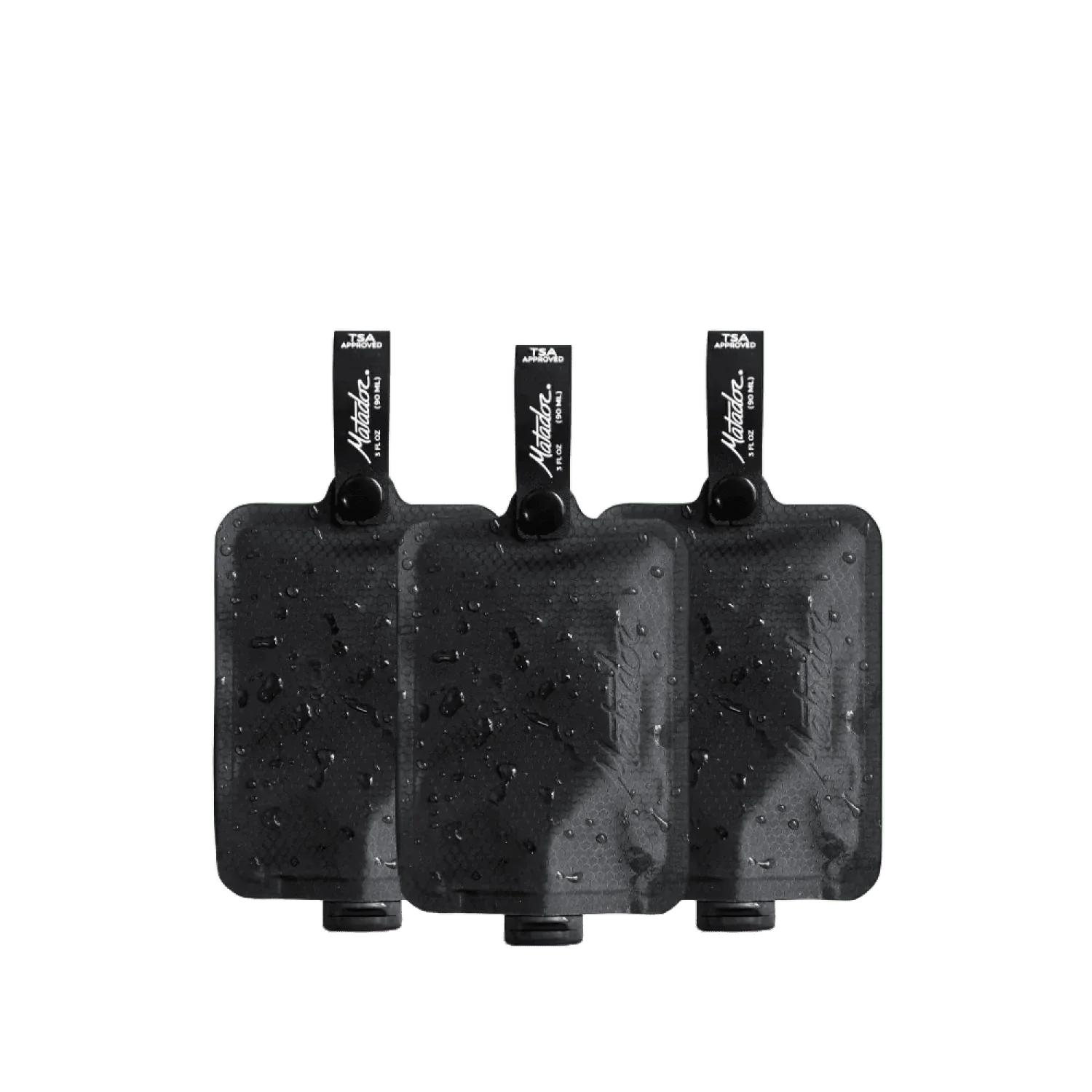 Matador HARDGOODS - CAMP|HIKE|TRAVEL - STUFF SACKS|DRY BAGS FlatPak™ Toiletry Bottle 3-Pack CHARCOAL