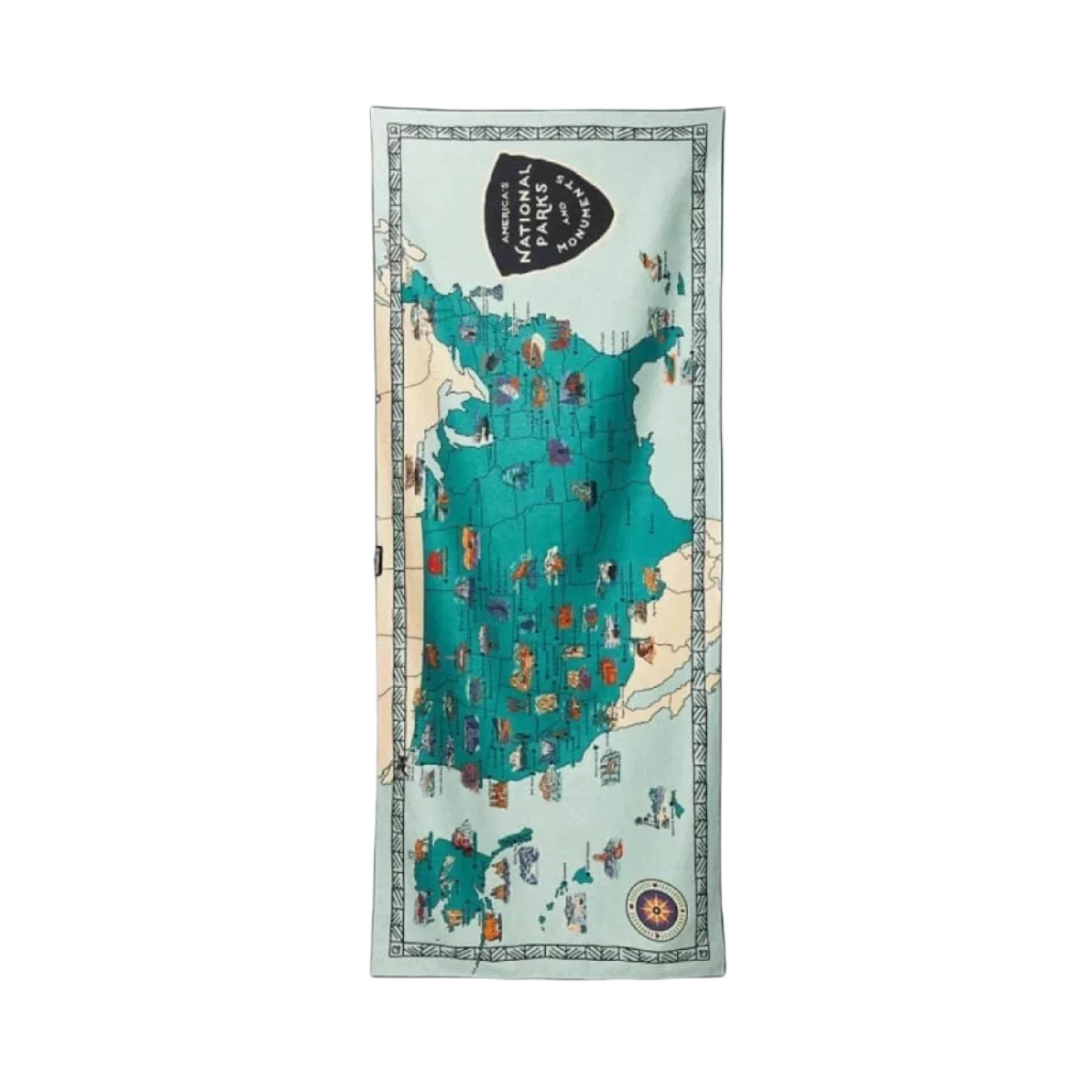 Nomadix 12. HARDGOODS - CAMP|HIKE|TRAVEL - TOWELS Original Towel NAT PARKS & MONUMENTS MAP