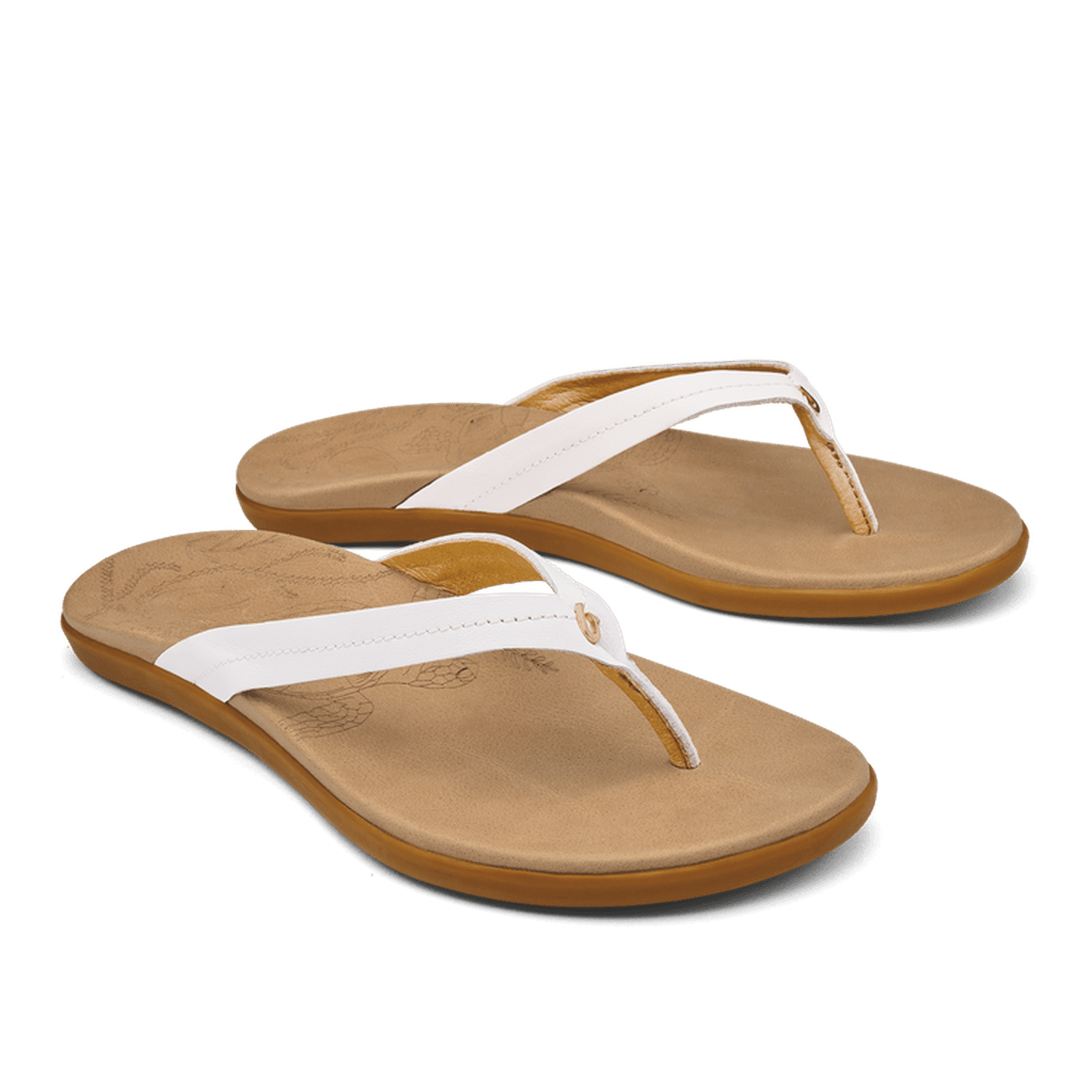 OluKai 05. WOMENS FOOTWEAR - WOMENS SANDALS - WOMENS SANDALS CASUAL Women's Honu WBGS BRIGHT WHITE | GOLDEN SAND