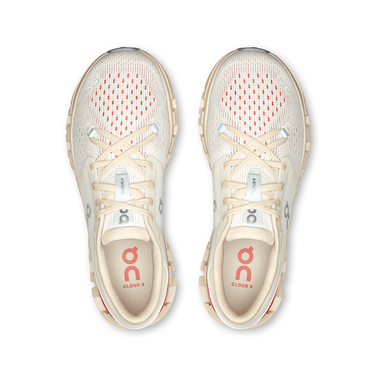 On Running 05. WOMENS FOOTWEAR - WOMENS SHOES - WOMENS SHOES RUNNING Women's Cloud X 4 IVORY | SALMON