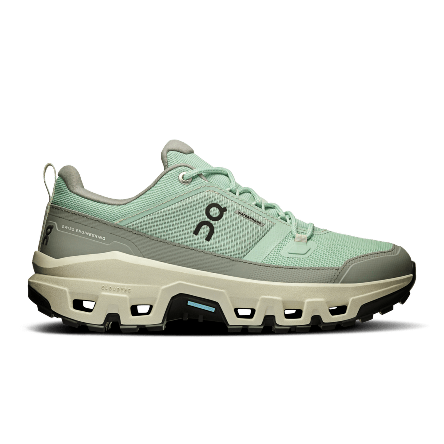 On Running 05. WOMENS FOOTWEAR - WOMENS SHOES - WOMENS SHOES HIKING Women's Cloudrock Low Waterproof MINERAL | ALOE