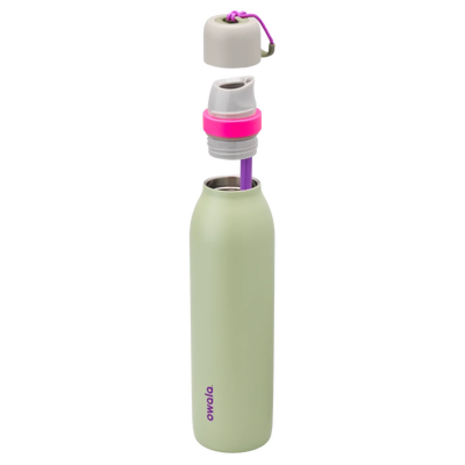 Owala 08. DRINKWARE - WATER BOTTLES - WATER BOTTLES Freesip Twist Stainless Steel 24 oz NEO SAGE