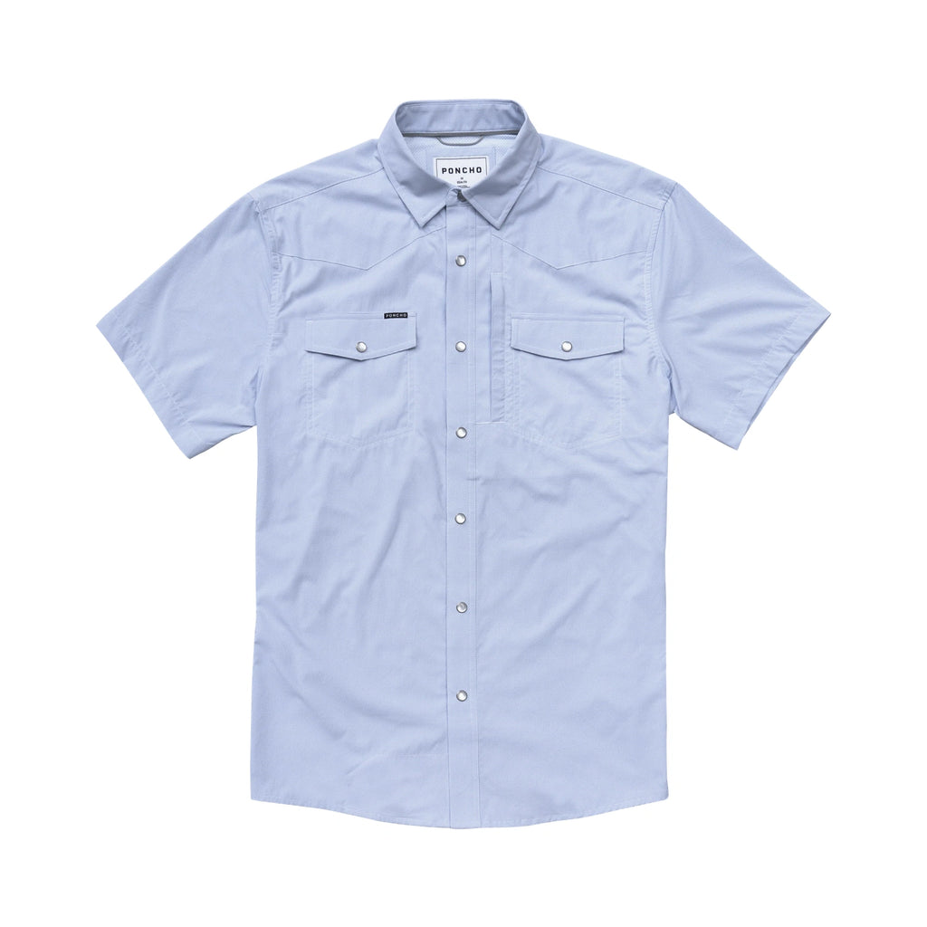 Men’s Western Pearl Snap Shirt Short Sleeve Poncho Outdoors