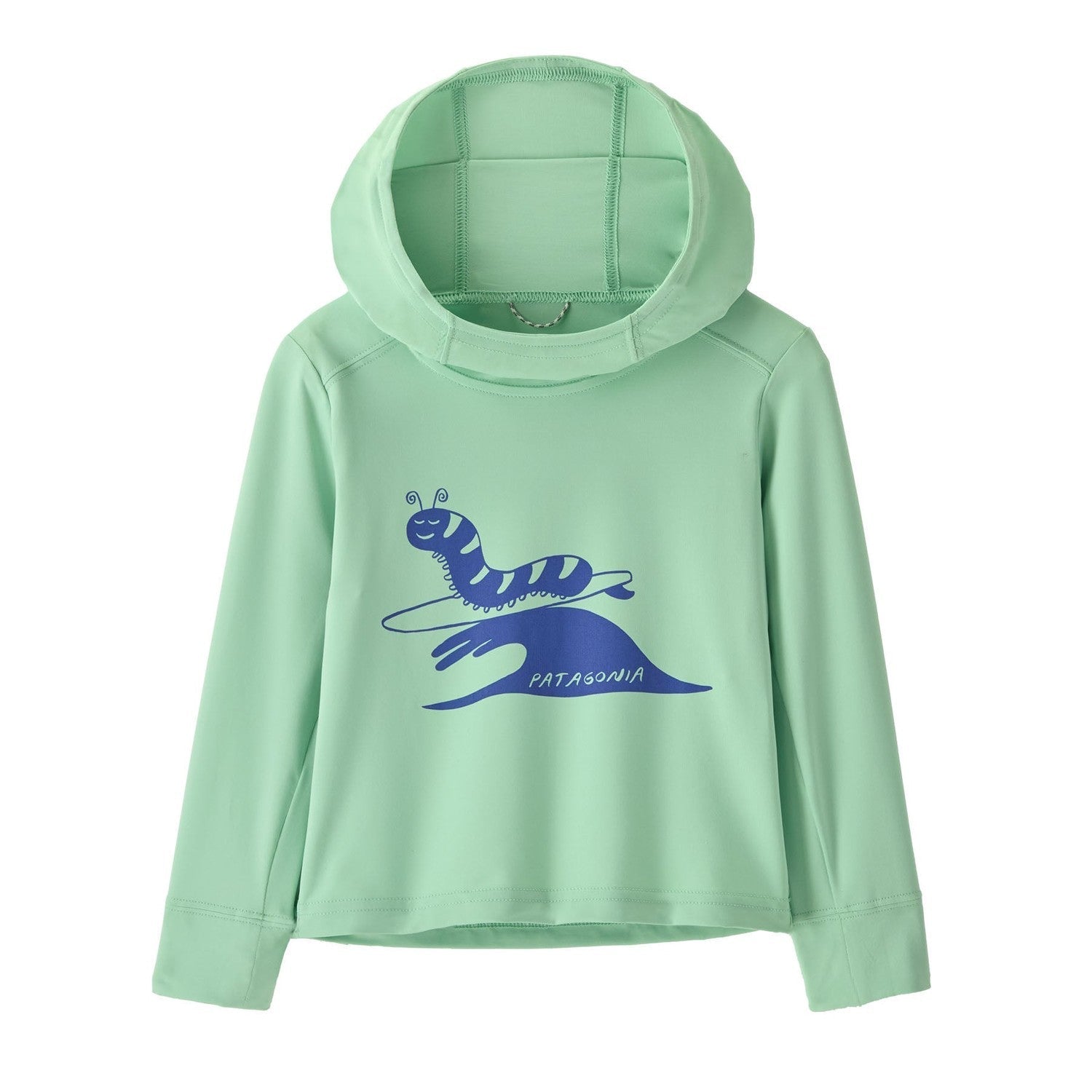 Patagonia 03. KIDS|BABY - BABY - BABY TOPS Baby Capilene® Silkweight UPF Hoody CPRI CATERPILLAR CHILLER|RINSED GREEN