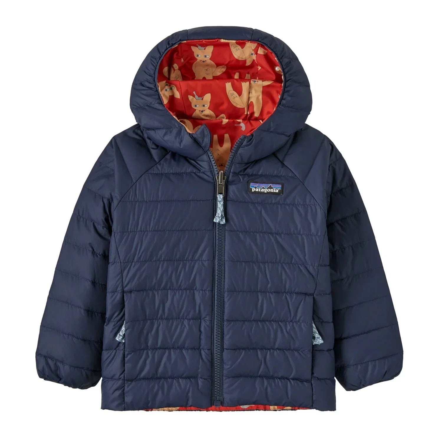 Patagonia 03. KIDS|BABY - BABY - BABY OUTERWEAR Baby Reversible Down Sweater Hoody FXMR FOX CHASE: MADDER RED