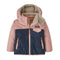 Patagonia 03. KIDS|BABY - BABY - BABY OUTERWEAR Baby Reversible Tribbles Hoody NVMA NEW NAVY W MALLOW PINK