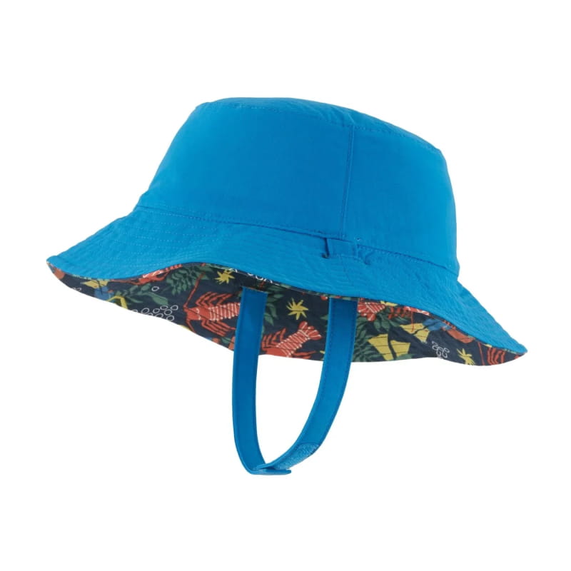 Patagonia Baby Sun Bucket Hat Drew and Lobby: Lagom Blue / 24M