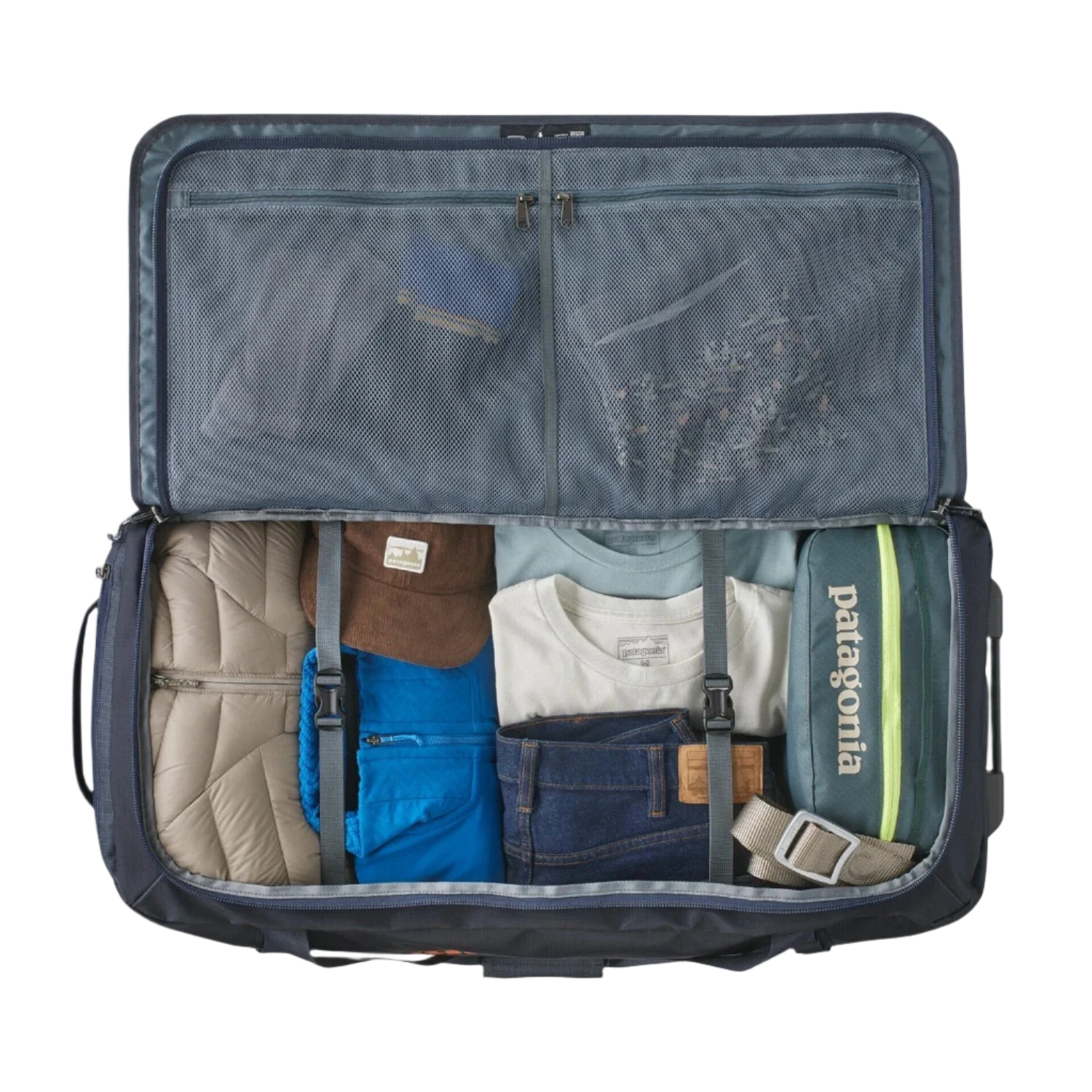 Patagonia 09. PACKS|LUGGAGE - LUGGAGE - ROLLING DUFFLES Black Hole Matte Wheeled Duffel 100L SMDB SMOLDER BLUE