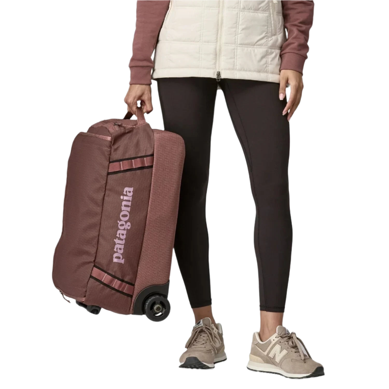 Patagonia 09. PACKS|LUGGAGE - LUGGAGE - ROLLING DUFFLES Black Hole Matte Wheeled Duffel 40L DLMA DULSE MAUVE