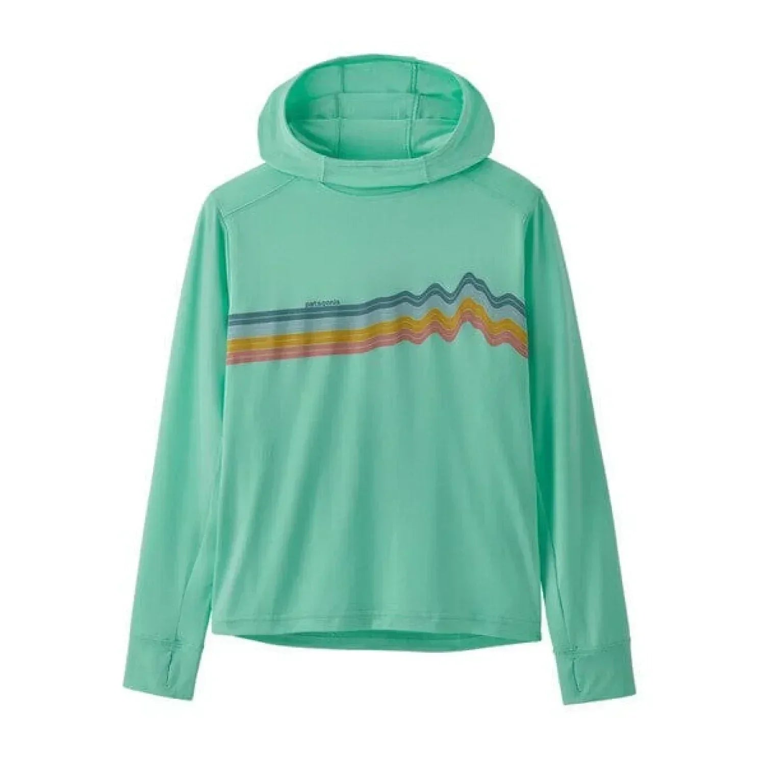 Patagonia 03. KIDS|BABY - KIDS - KIDS TOPS Kids' Capilene® Silkweight UPF Hoody RITL RIDGE RISE STRIPE | EARLY TEAL