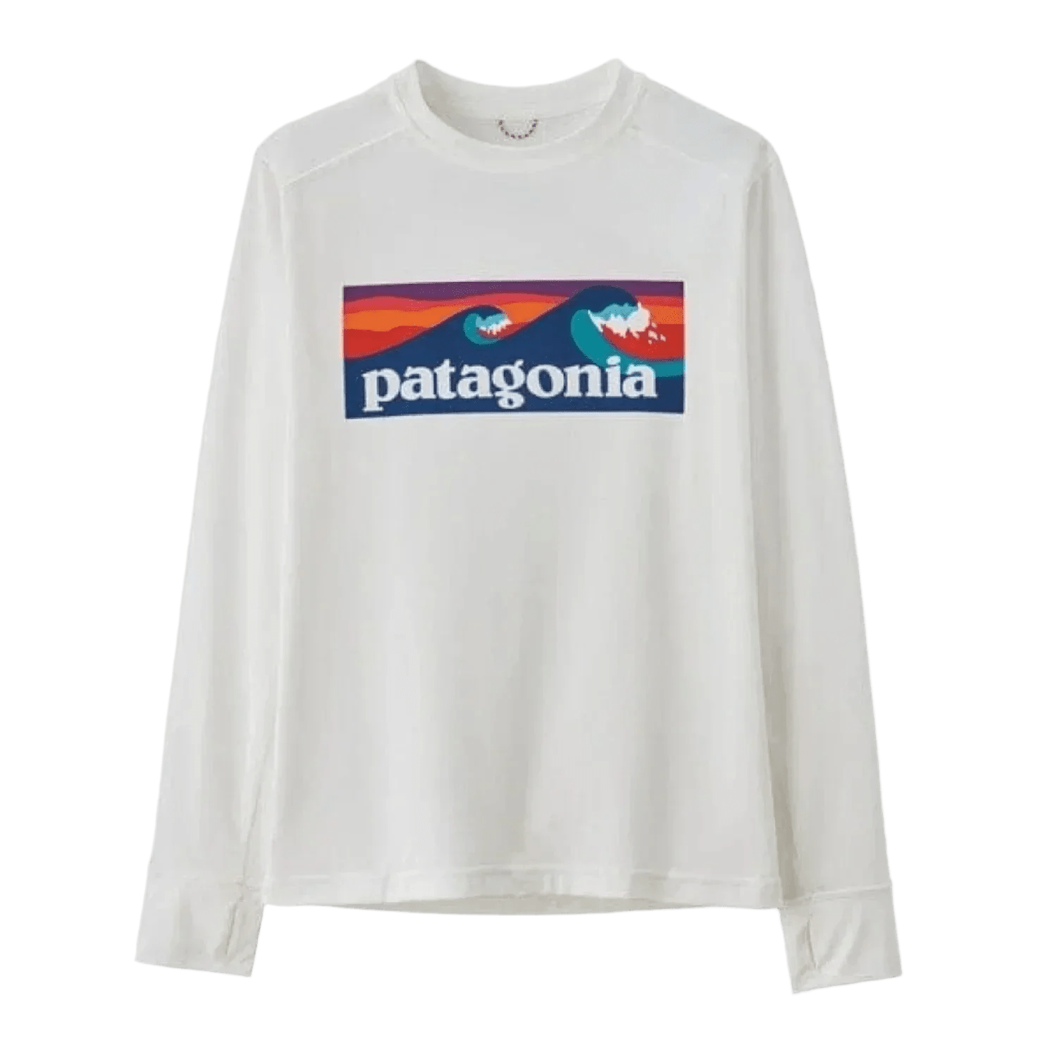 Patagonia 03. KIDS|BABY - KIDS - KIDS TOPS Kids' Long Sleeve Capilene® Silkweight UPF T-Shirt BOLW BOARDSHORT LOGO | WHITE