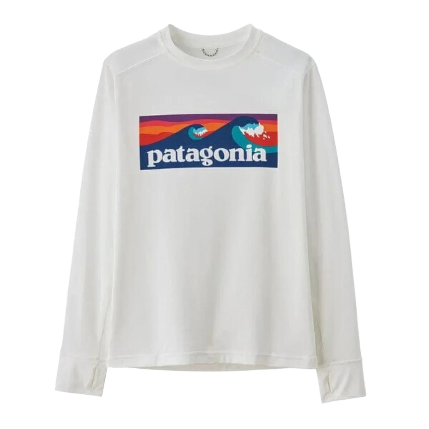 Patagonia 03. KIDS|BABY - KIDS - KIDS TOPS Kids' Long Sleeve Capilene Silkweight UPF T-Shirt BOLW BOARDSHORT LOGO | WHITE