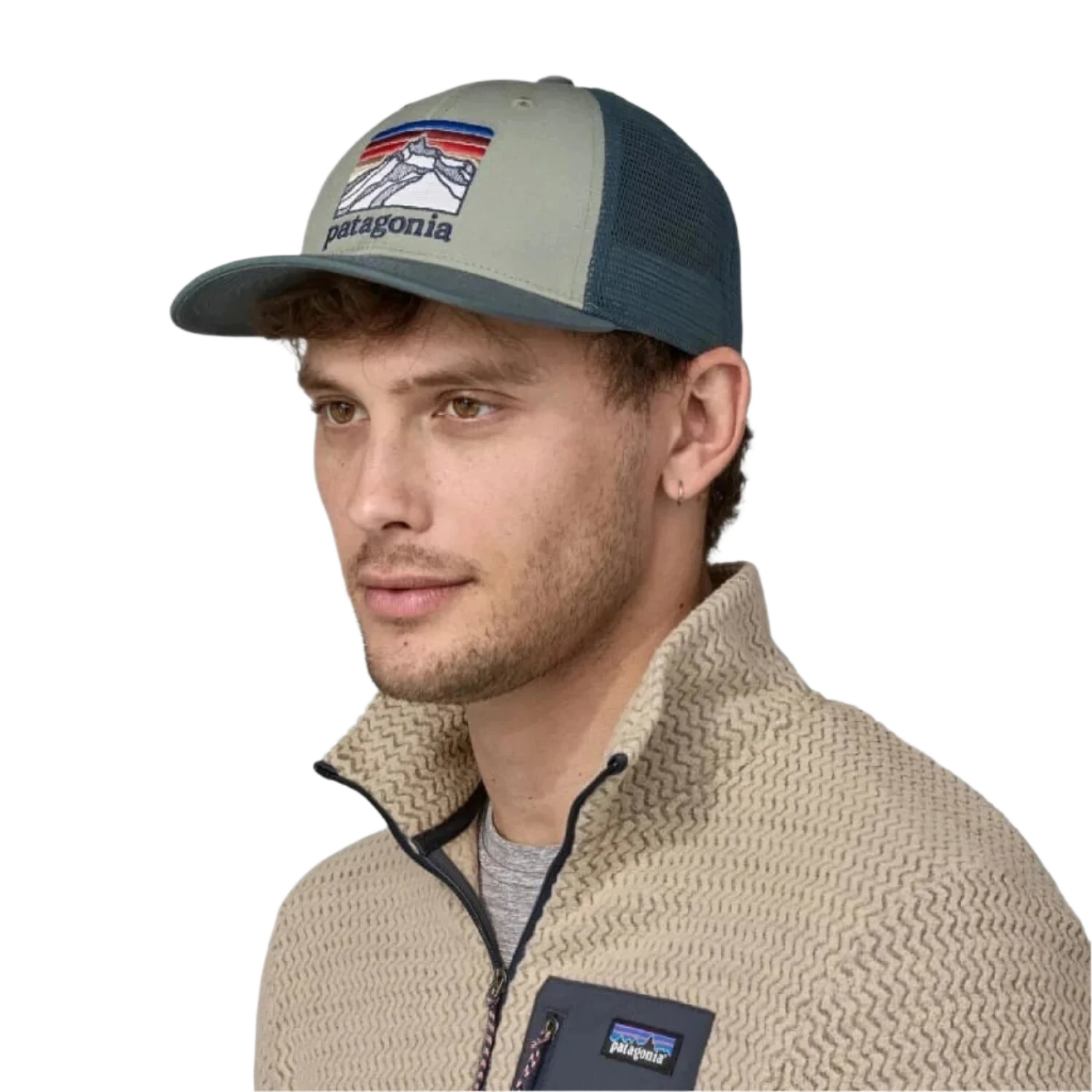 Patagonia HATS - HATS BILLED - HATS BILLED Line Logo Ridge LoPro Trucker Hat STGN SLEET GREEN