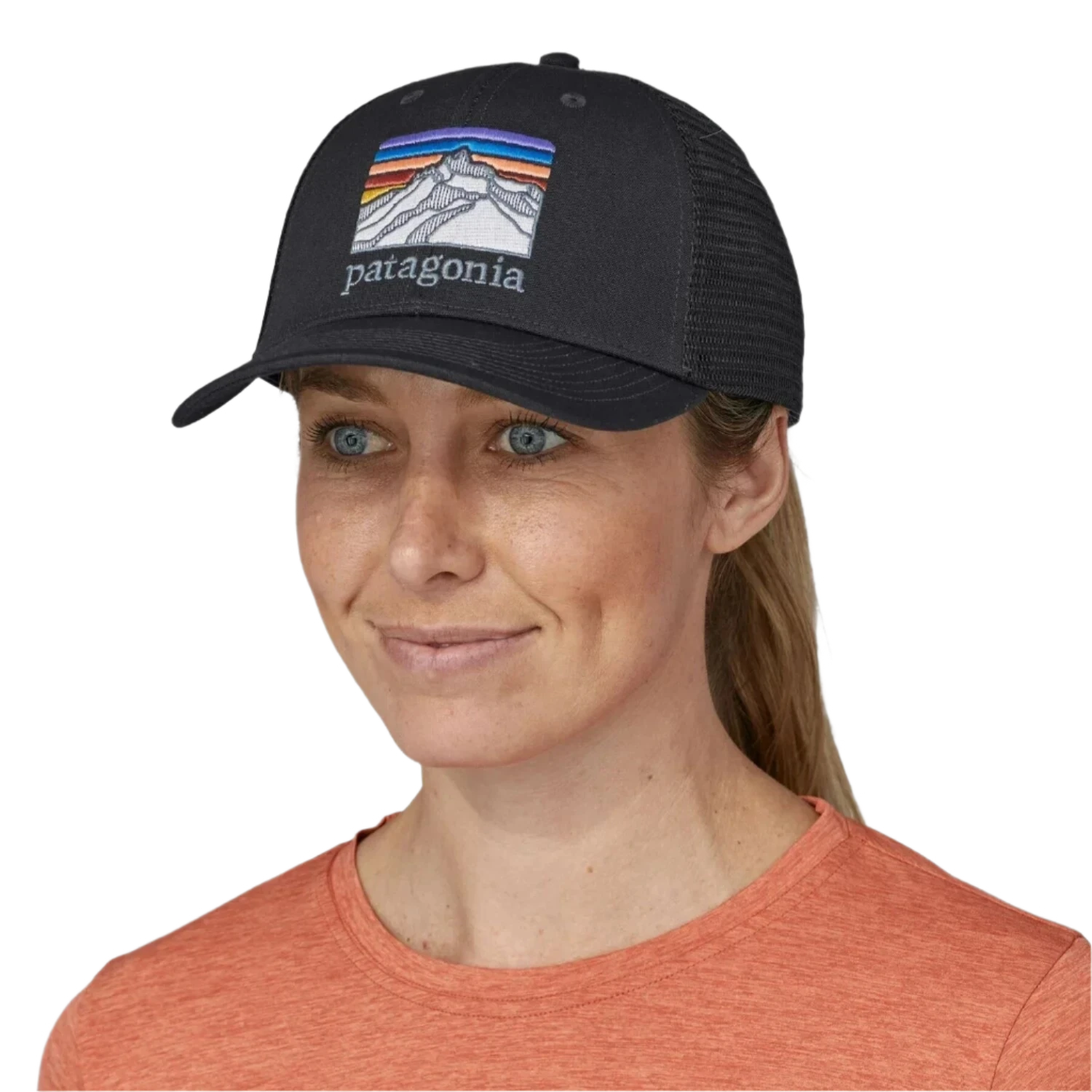 Patagonia HATS - HATS BILLED - HATS BILLED Line Logo Ridge LoPro Trucker Hat INBK INK BLACK