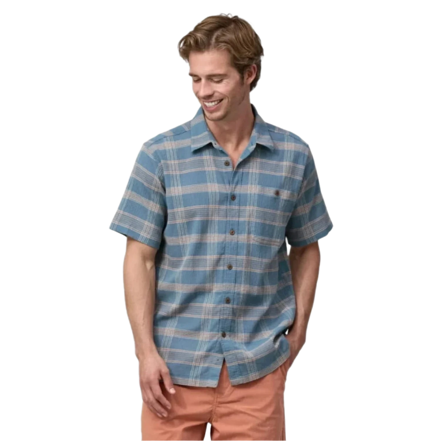 Patagonia 01. MENS APPAREL - MENS SS SHIRTS - MENS SS BUTTON UP Men's A/C Button-Up Shirt DILP DISCOVERY|LIGHT PLUME GREY