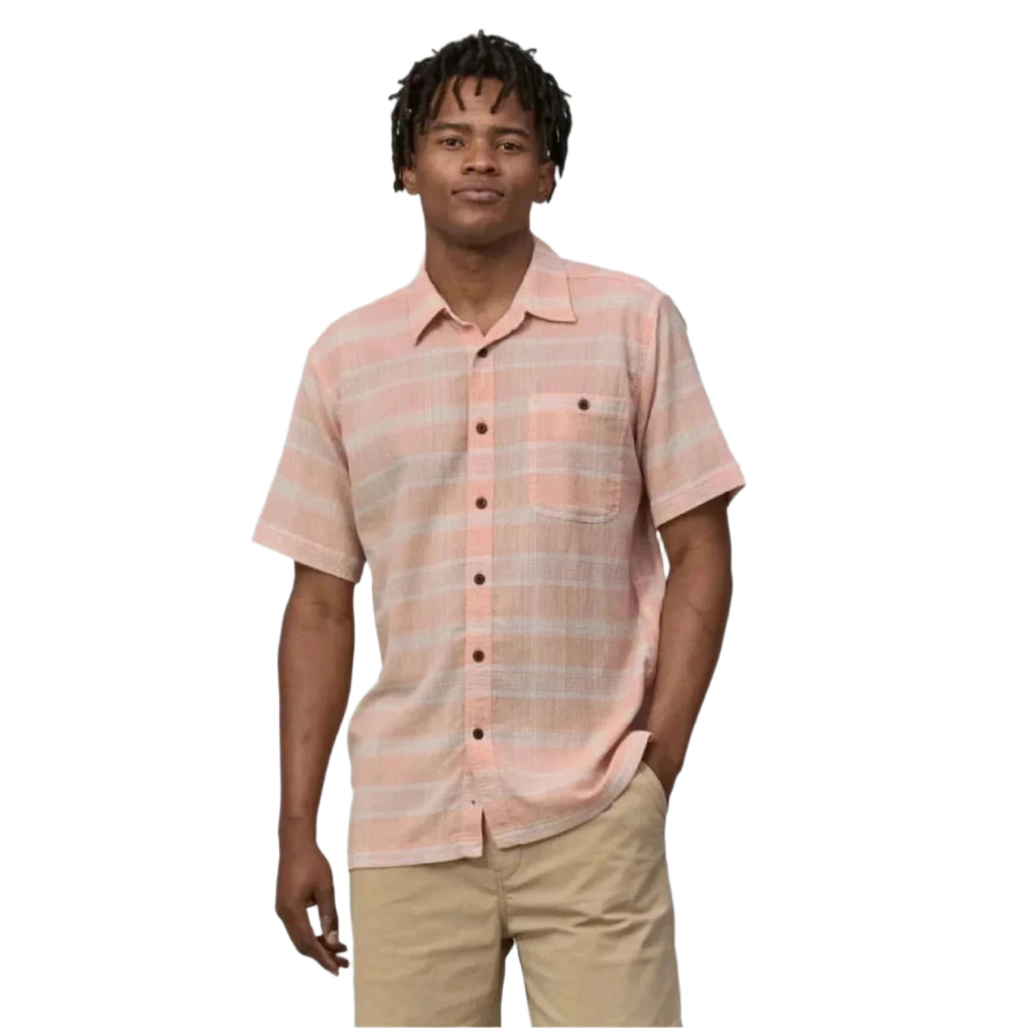 Patagonia 01. MENS APPAREL - MENS SS SHIRTS - MENS SS BUTTON UP Men's A/C Button-Up Shirt DIWP DISCOVERY|WHISKER PINK