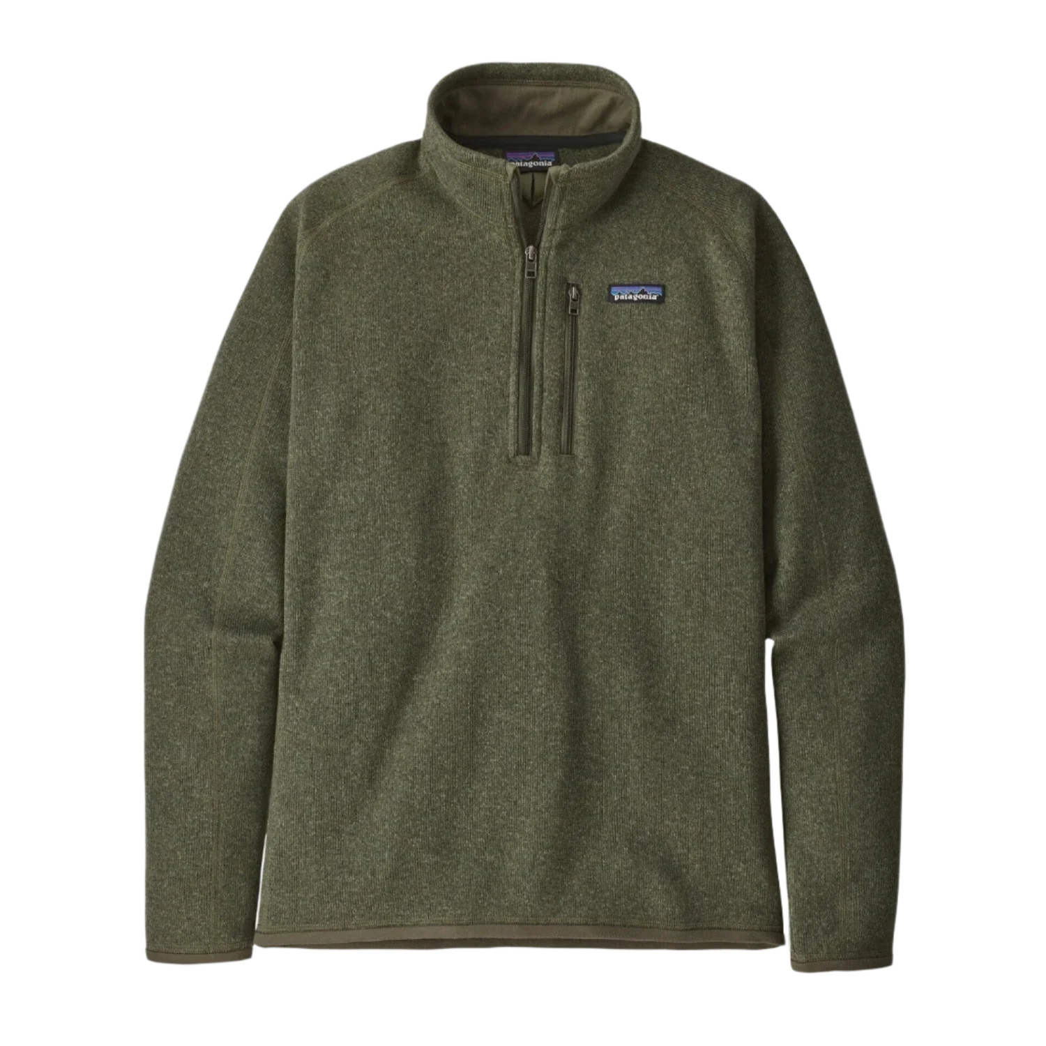 Patagonia 01. MENS APPAREL - MENS HOODIES|SWEATERS - MENS PO Q ZIP Men's Better Sweater 1/4 Zip Fleece INDUSTRIAL GREEN