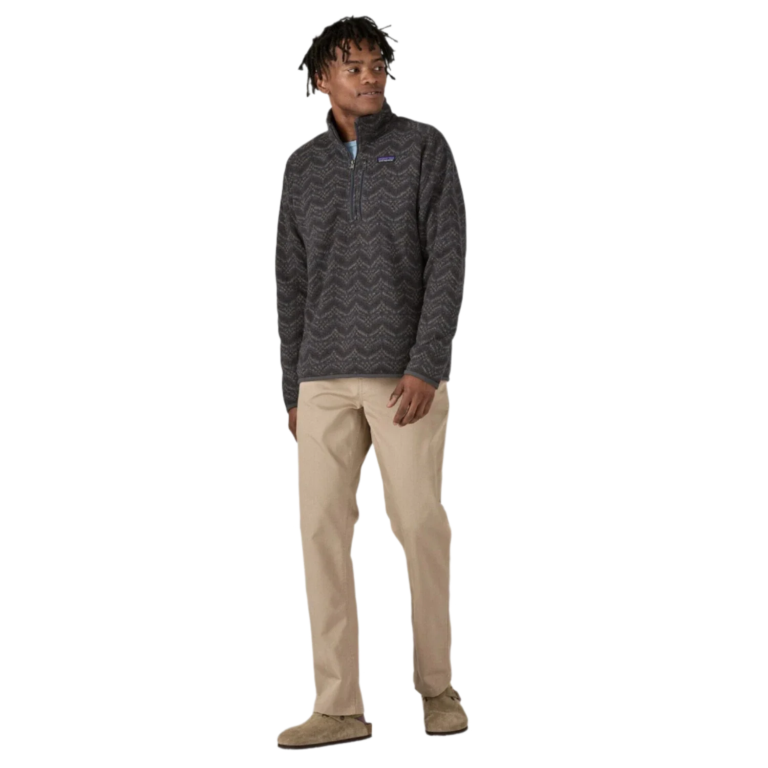 Patagonia 01. MENS APPAREL - MENS HOODIES|SWEATERS - MENS PO Q ZIP Men's Better Sweater 1/4 Zip Fleece ILFO ISLAND ESCAPE: FORGE GREY