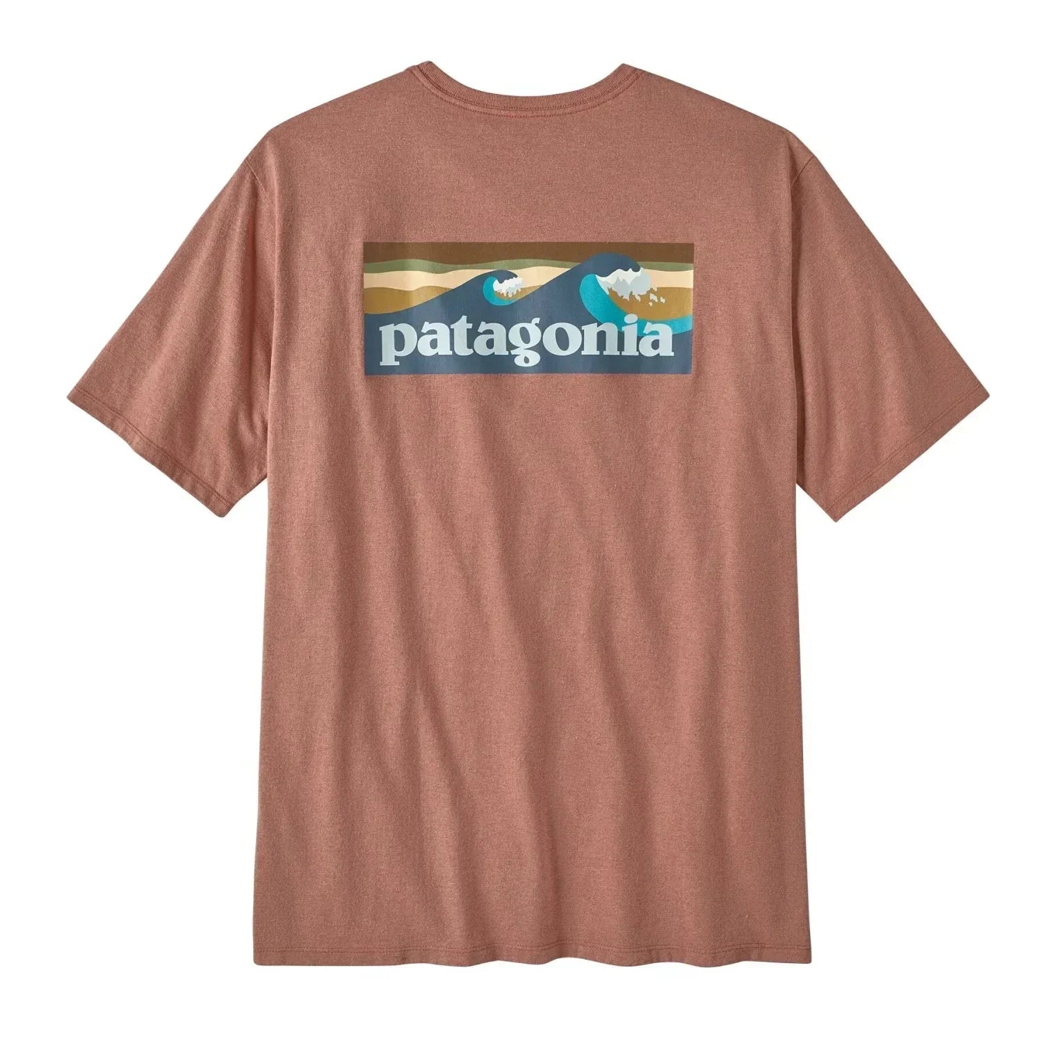 Patagonia 01. MENS APPAREL - MENS T-SHIRTS - MENS T-SHIRT SS Men's Boardshort Logo Pocket Responsibili-Tee SINY SIENNA CLAY