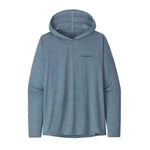 Patagonia 01. MENS APPAREL - MENS LS SHIRTS - MENS LS HOODY Men's Capilene® Cool Daily Graphic Hoody BOARDSHORT LOGO| LIGHT PLUME GREY X-DYE