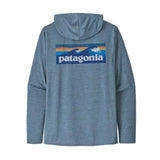 Patagonia 01. MENS APPAREL - MENS LS SHIRTS - MENS LS HOODY Men's Capilene® Cool Daily Graphic Hoody BOARDSHORT LOGO| LIGHT PLUME GREY X-DYE