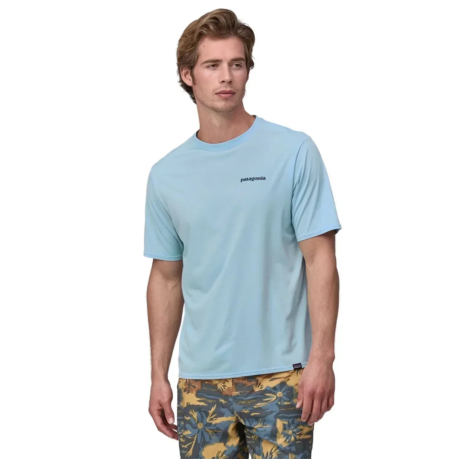 Patagonia 01. MENS APPAREL - MENS SS SHIRTS - MENS SS ACTIVE Men's Capilene Cool Daily Graphic Shirt - Waters BSLC BOARDSHORT LOGO|CHILLED BLUE