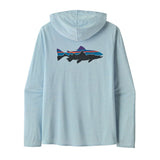 Patagonia 01. MENS APPAREL - MENS LS SHIRTS - MENS LS HOODY Men's Capilene® Cool Daily Graphic Hoody FTFL FITZ ROY TROUT| FLECK BLUE