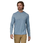 Patagonia 01. MENS APPAREL - MENS LS SHIRTS - MENS LS HOODY Men's Capilene® Cool Daily Hoody STEAM BLUE - LIGHT PLUME GREY X-DYE