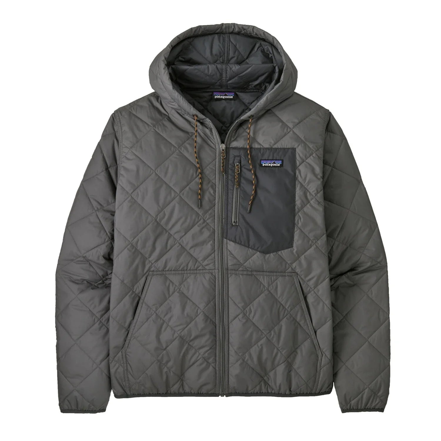 Patagonia 01. MENS APPAREL - MENS HOODIES|SWEATERS - MENS PO HOODY Men's Diamond Quilted Bomber Hoody NGRY NOBLE GREY