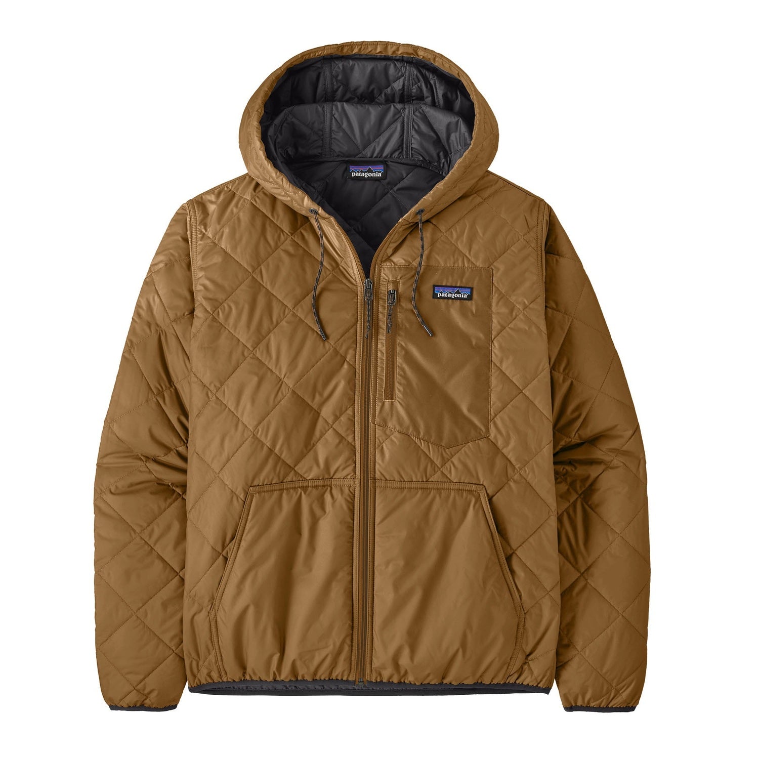Patagonia 01. MENS APPAREL - MENS HOODIES|SWEATERS - MENS PO HOODY Men's Diamond Quilted Bomber Hoody DRBN DEER BROWN