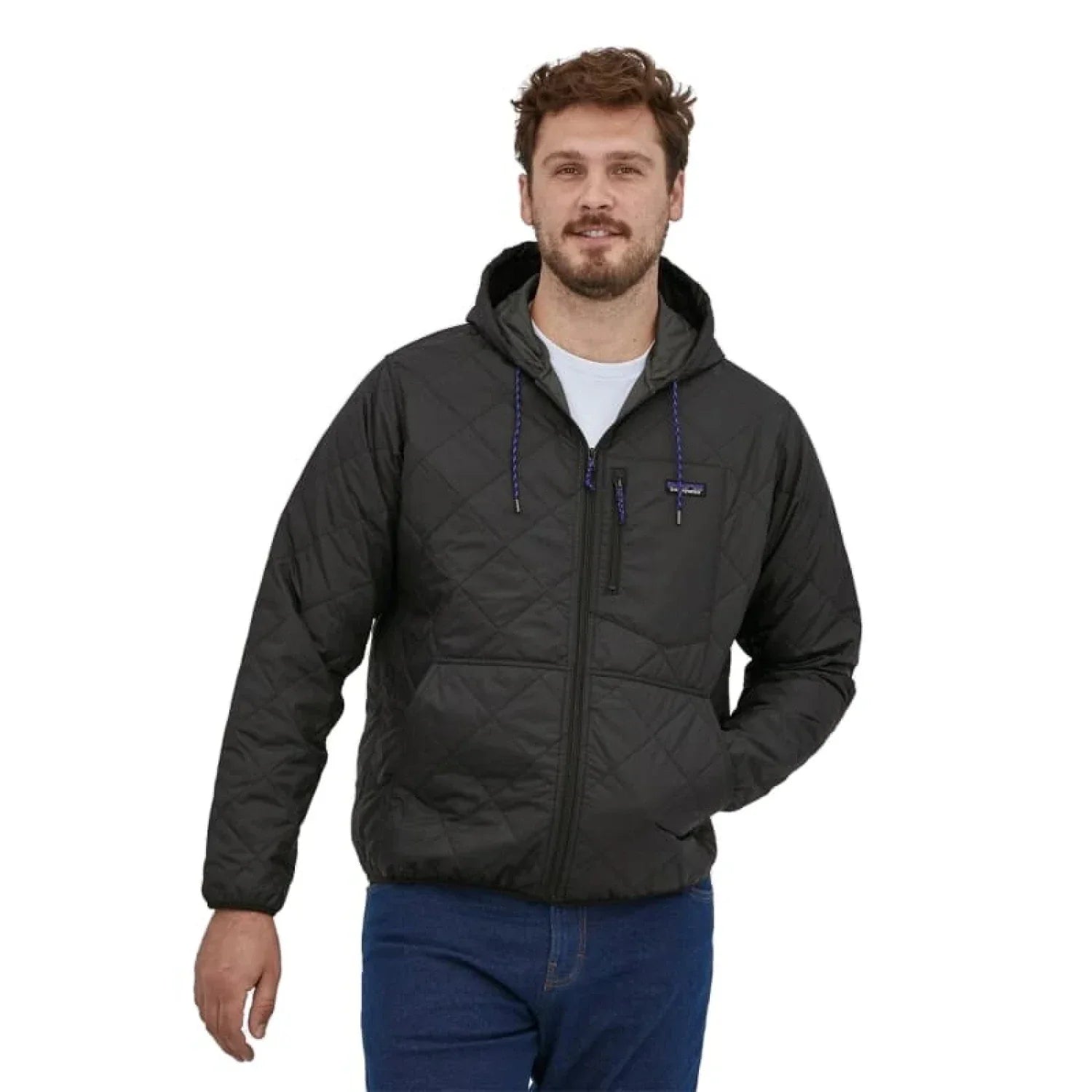 Patagonia 01. MENS APPAREL - MENS HOODIES|SWEATERS - MENS PO HOODY Men's Diamond Quilted Bomber Hoody BLACK