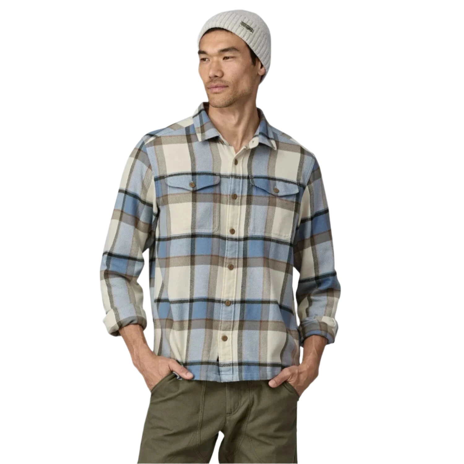 Patagonia 01. MENS APPAREL - MENS LS SHIRTS - MENS LS BUTTON UP Men's Fjord Flannel Shirt SRNL SUNRISE RIDGE: NATURAL