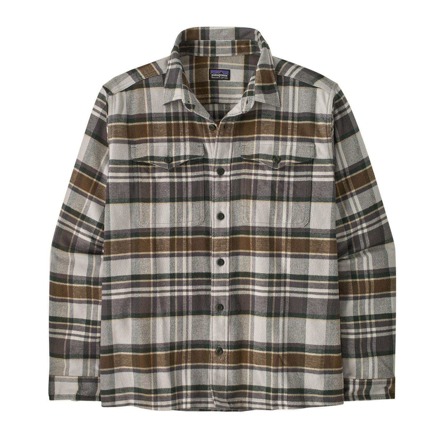 Patagonia 01. MENS APPAREL - MENS LS SHIRTS - MENS LS BUTTON UP Men's Fjord Flannel Shirt BZGY BLIZZARD| SALT GREY