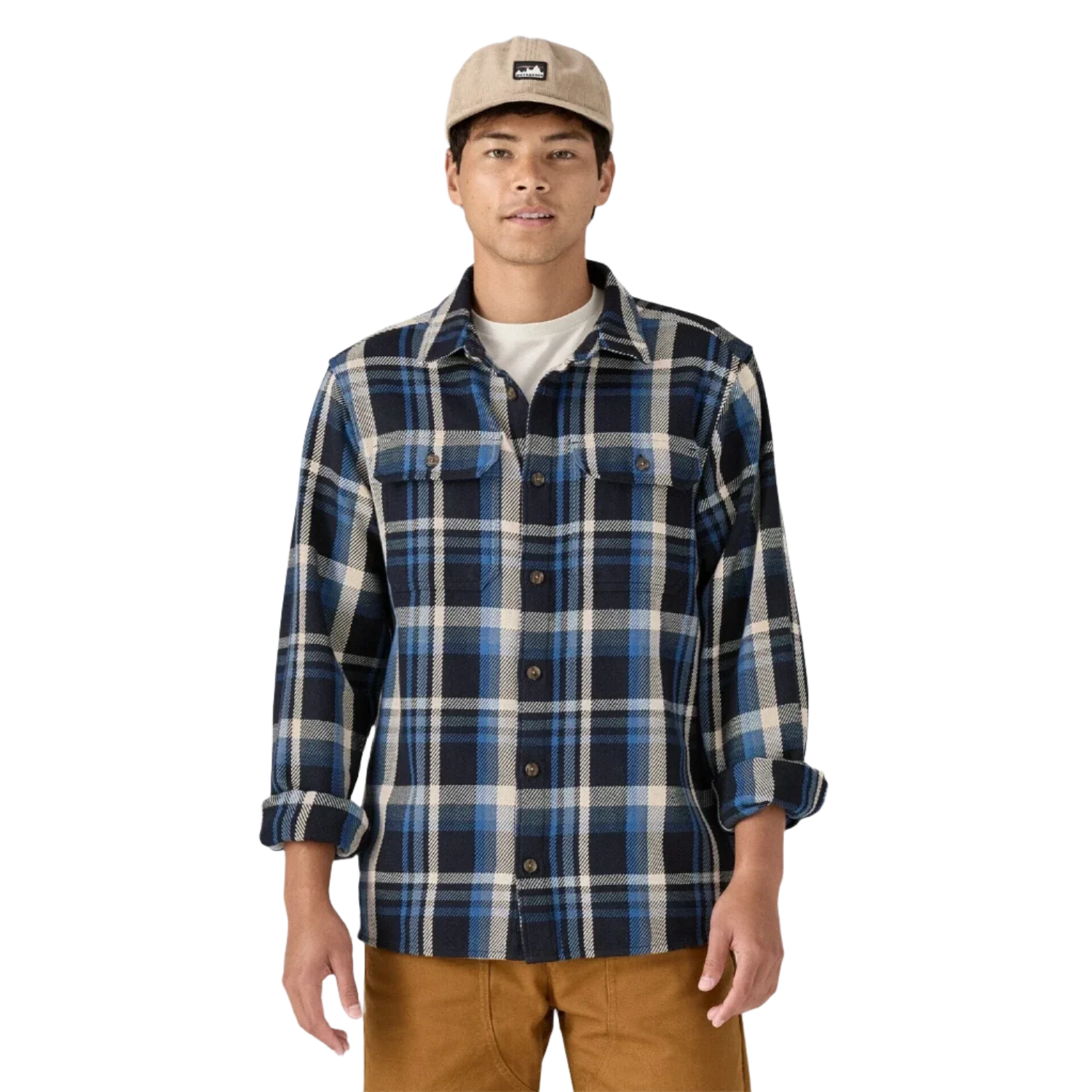 Patagonia 01. MENS APPAREL - MENS LS SHIRTS - MENS LS BUTTON UP Men's Fjord Loft Shirt CLPI COASTAL SUNSET: PITCH BLUE