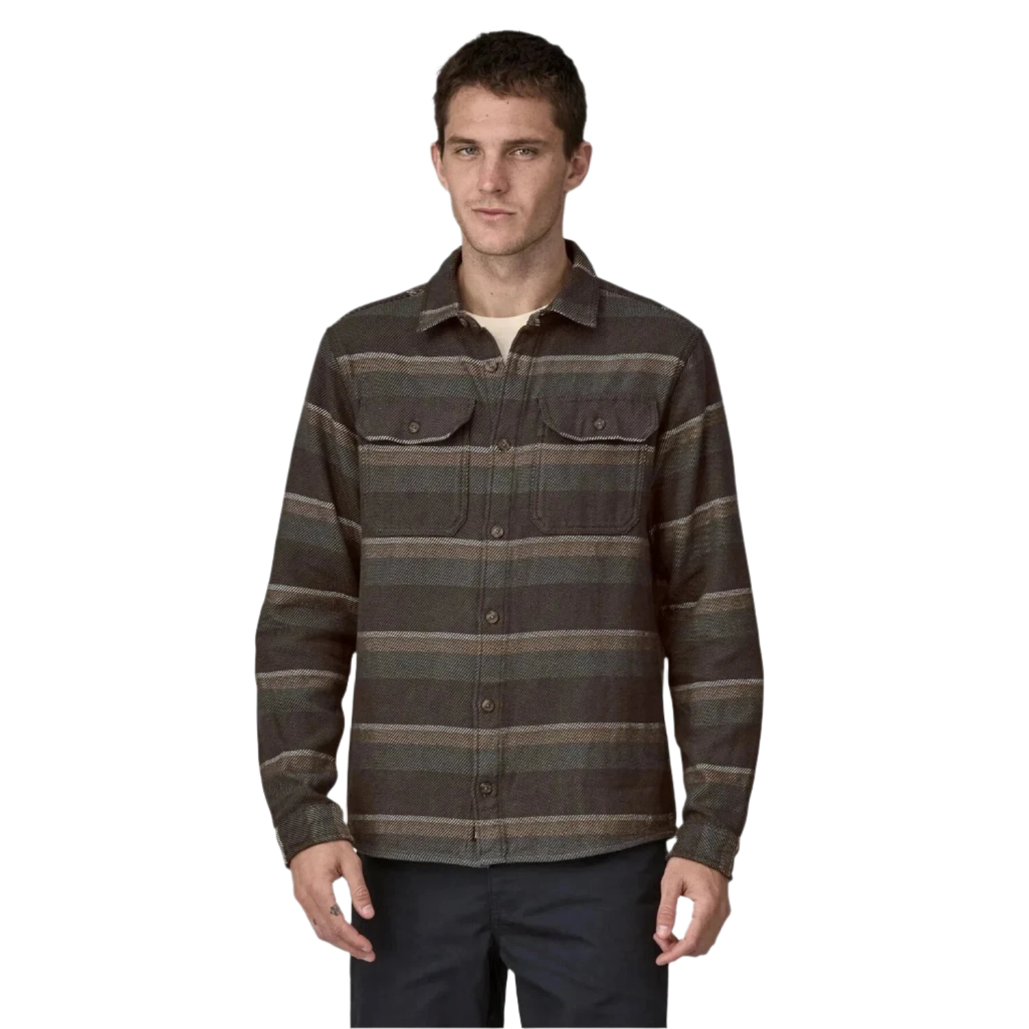 Patagonia 01. MENS APPAREL - MENS LS SHIRTS - MENS LS BUTTON UP Men's Fjord Loft Shirt DPFO DEEP DIVE: FORGE GREY