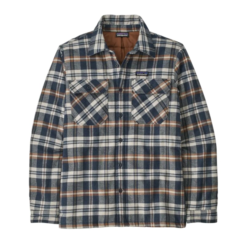 Patagonia 05. M. SPORTSWEAR - M. CASUAL JACKETS Men's Insulated Organic Cotton Midweight Fjord Flannel Shirt FINN FIELDS|NEW NAVY